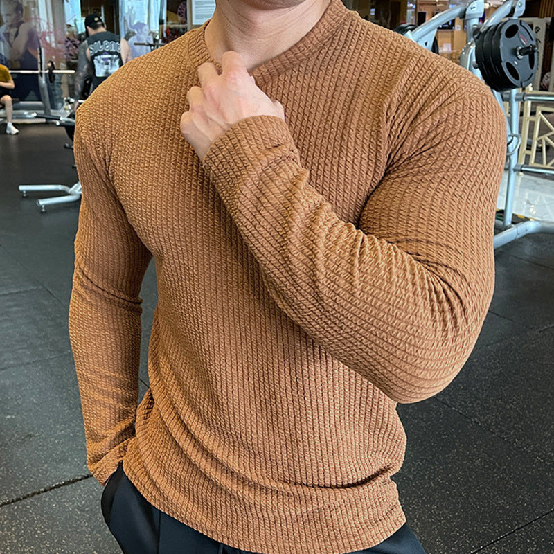 Fashion Knit Long Sleeve Top for Men  Autumn/Winter Casual Sweater