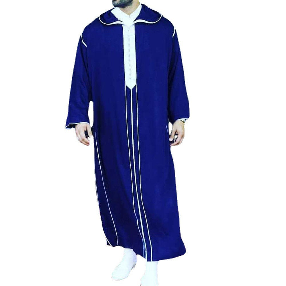Men's long sleeved printed hooded loose casual men's traditional clothing