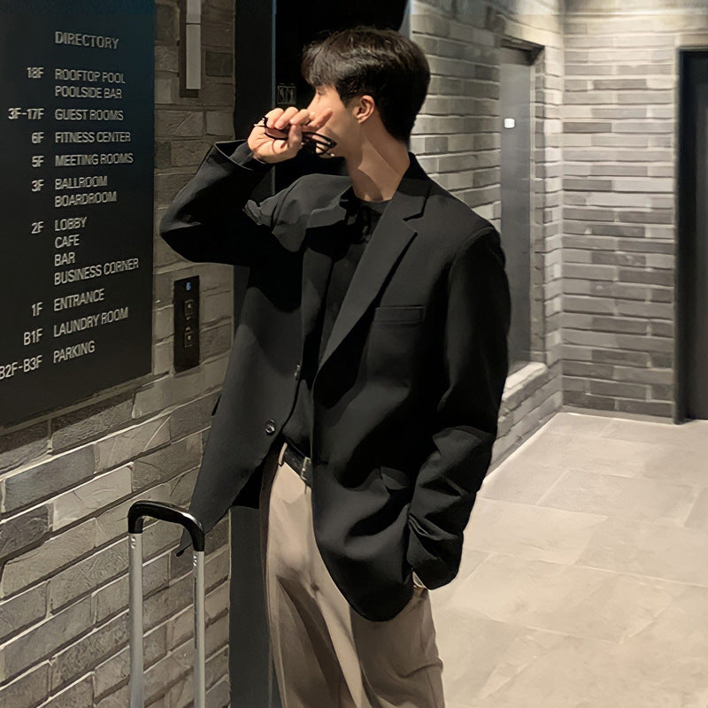 Casual Single-Breasted Lapel Loose Fit Men's Blazer