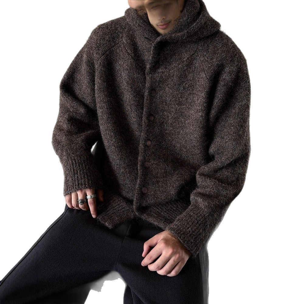Casual Loose Knit Cardigan for Men with HoodAutumn/Winter FashionTrendy and Versatile
