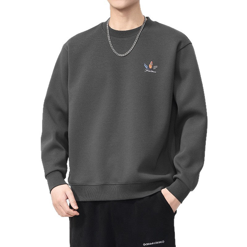 Style Heavyweight Crew Neck Printed Long Sleeve Sweatshirt for Men