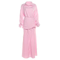 Creative Street Fashion Elegant Solid Color Long Sleeve Shirt Dress Set