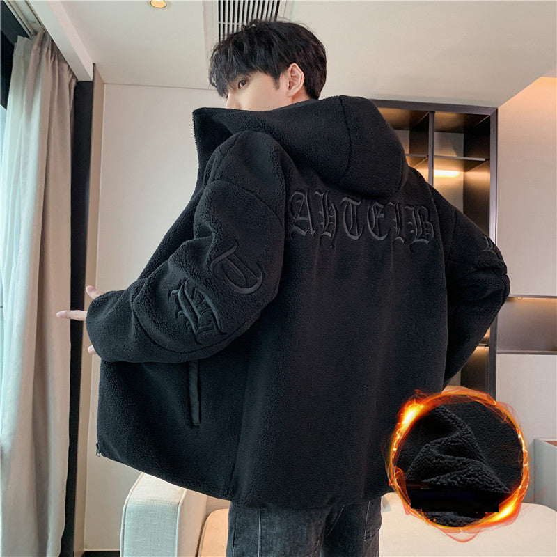 Particle velvet winter clothing with thickened cotton jacket