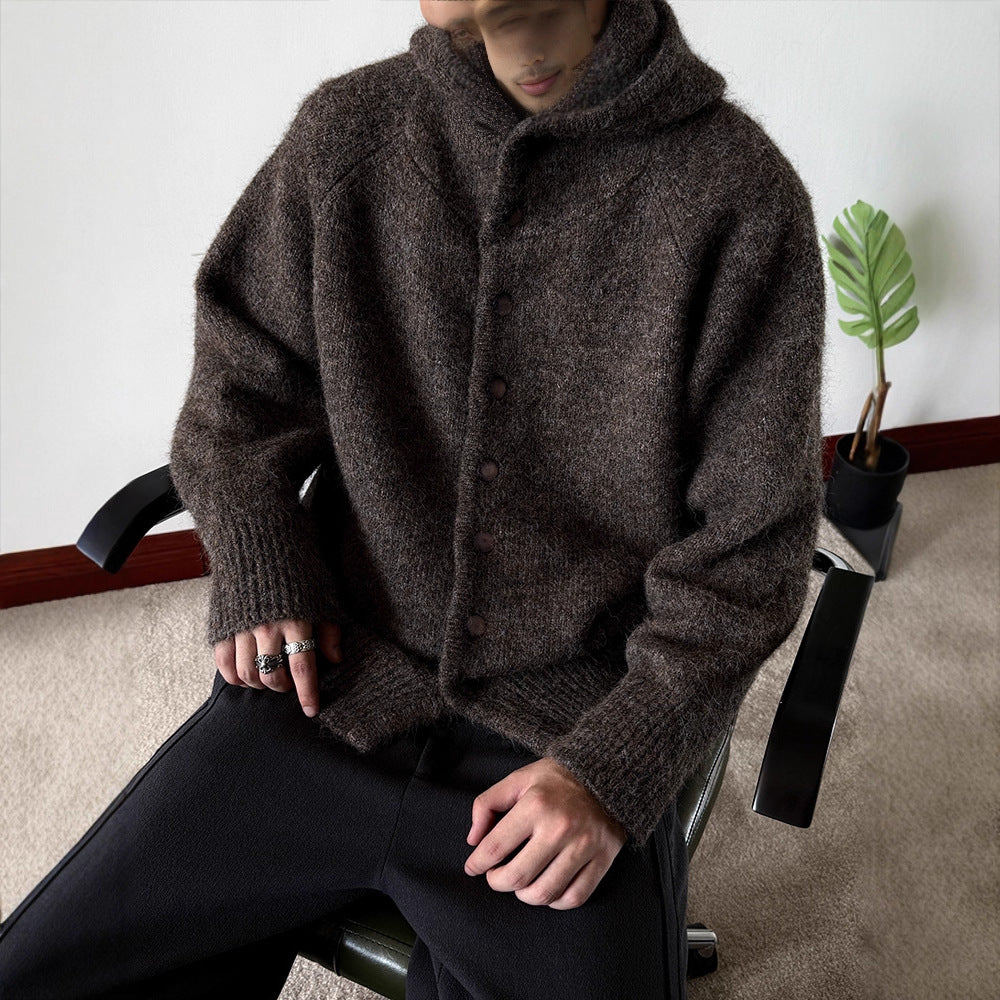 Casual Loose Knit Cardigan for Men with HoodAutumn/Winter FashionTrendy and Versatile