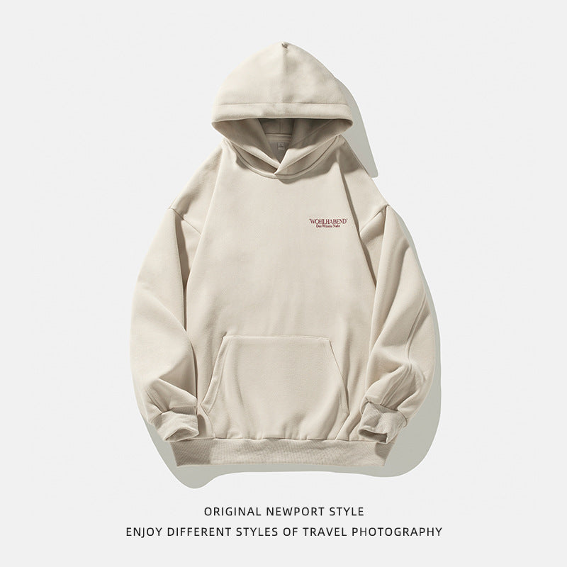 Oversized Heavyweight Vintage Puff Print Long Sleeve Hooded Unisex Sweatshirt