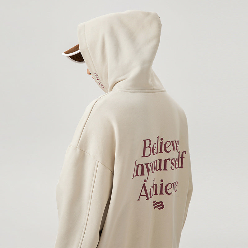 Oversized Heavyweight Vintage Puff Print Long Sleeve Hooded Unisex Sweatshirt