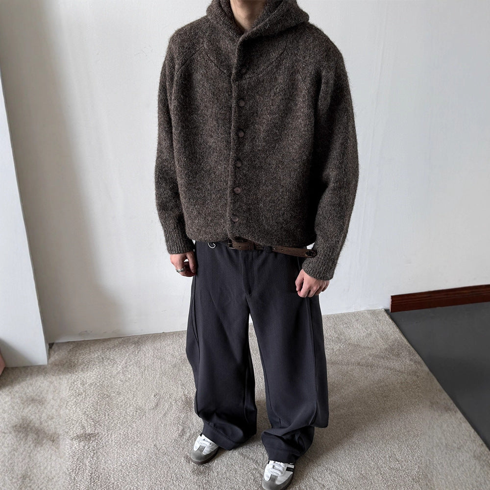 Casual Loose Knit Cardigan for Men with HoodAutumn/Winter FashionTrendy and Versatile