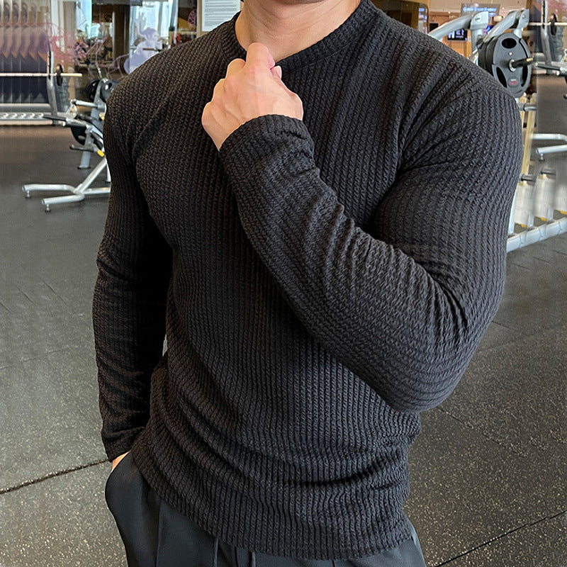 Fashion Knit Long Sleeve Top for Men  Autumn/Winter Casual Sweater