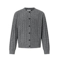 Men's Style Cable Knit Long Sleeve Open Front Round Neck Relaxed Fit Sweater Jacket