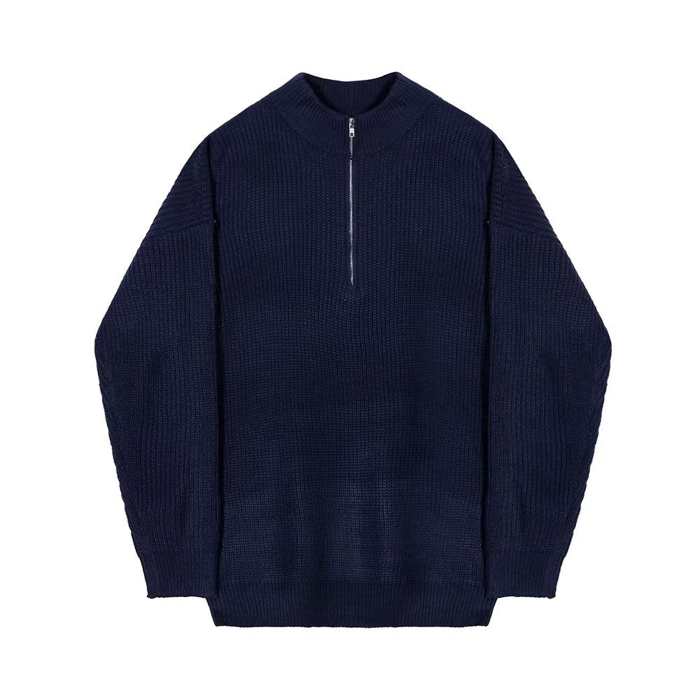 Men's Trendy Half-Zip Knit Cardigan Sweater Stand Collar Top