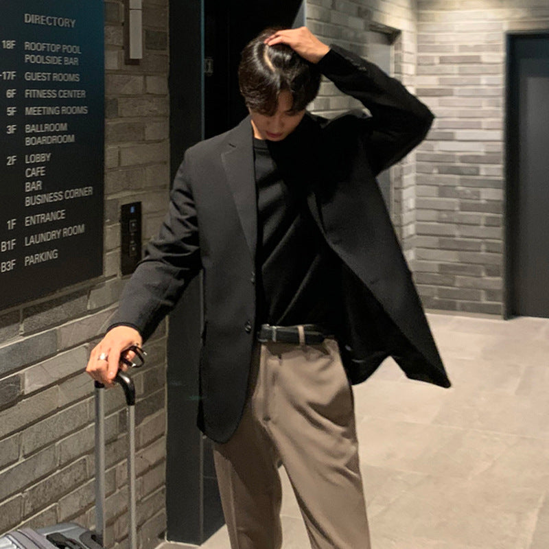 Casual Single-Breasted Lapel Loose Fit Men's Blazer