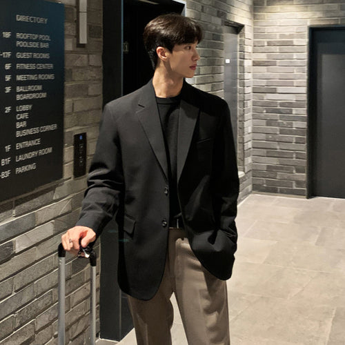 Casual Single-Breasted Lapel Loose Fit Men's Blazer
