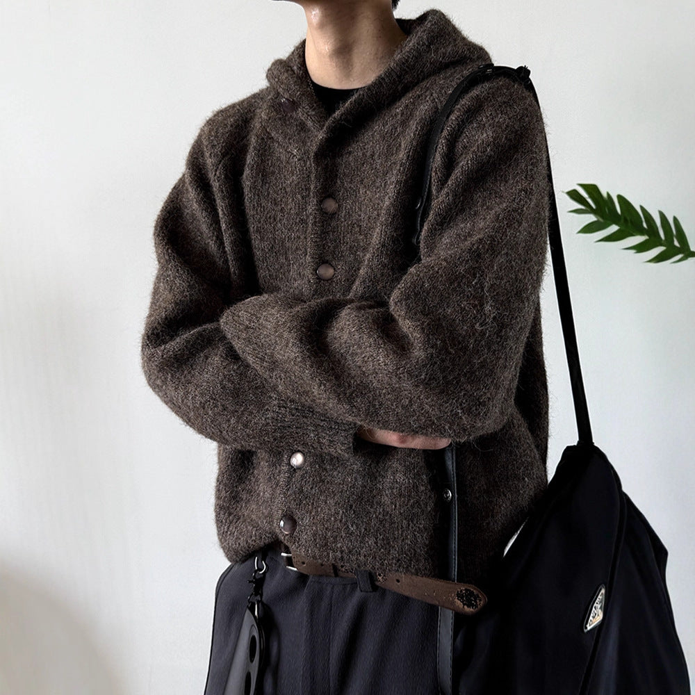 Casual Loose Knit Cardigan for Men with HoodAutumn/Winter FashionTrendy and Versatile
