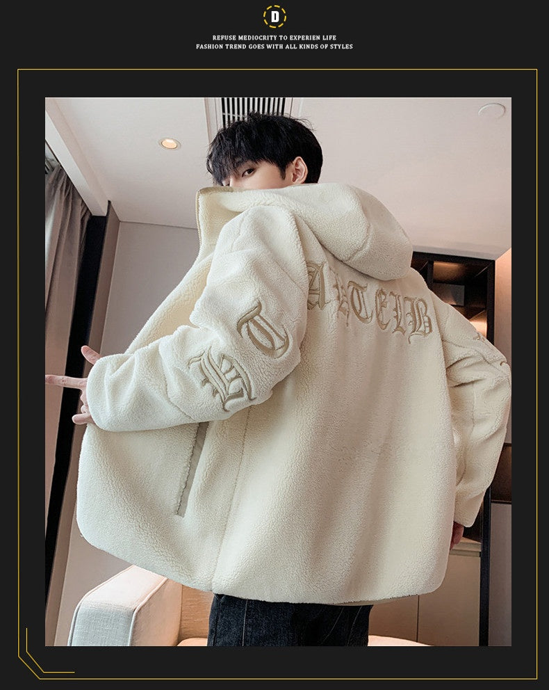 Particle velvet winter clothing with thickened cotton jacket